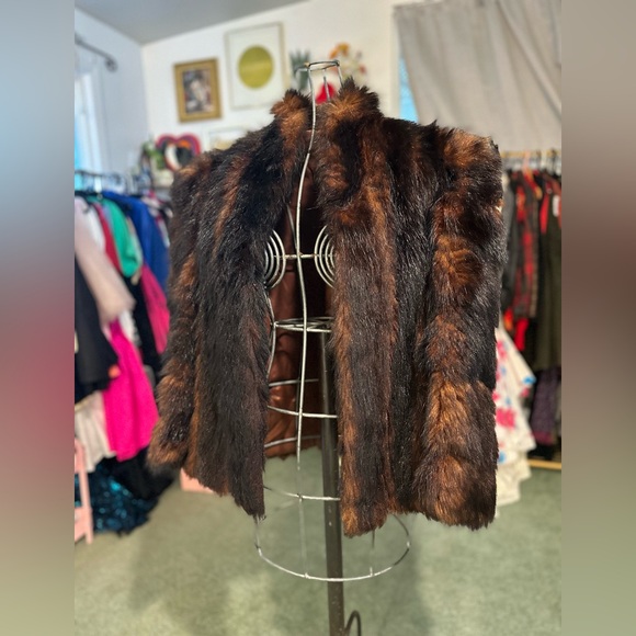 Vintage brown fox fur coat, medium/large - Picture 8 of 10